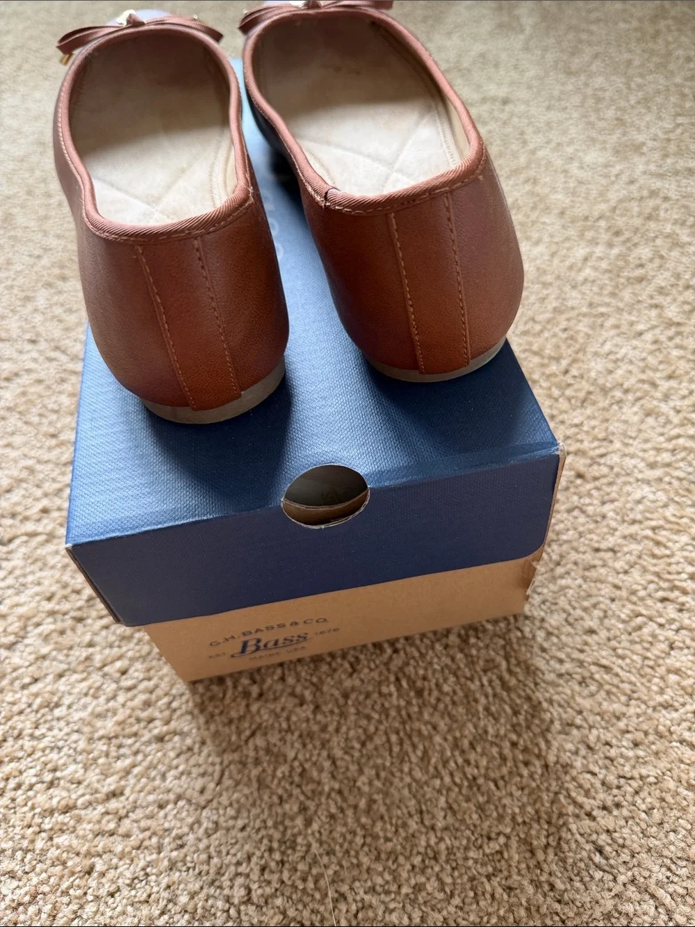 Bass Tan/BrownBow Ballet Flats - Picture 4 of 6